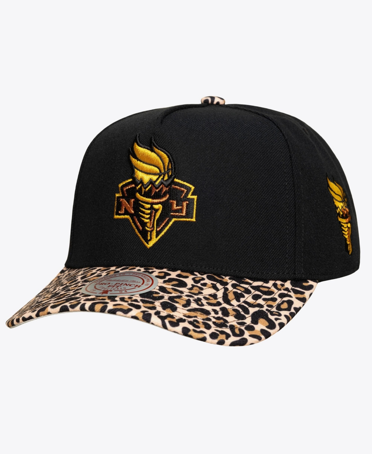 Mitchell & Ness New York Liberty Cheetah-Print Structured Pro Pinch Snapback Cap