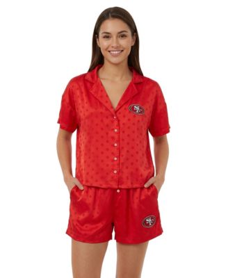 Women's  Scarlet San Francisco 49ers Wink Dot Satin Jacquard Sleep Set