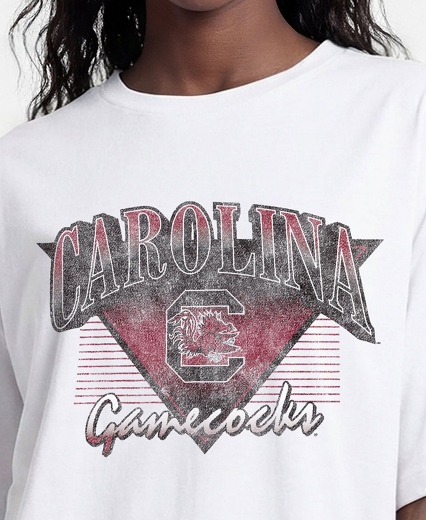 Женская футболка Champion White South Carolina Gamecocks Retro Oversized — фото 4