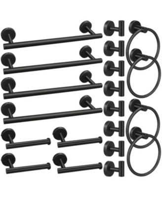 20pieces 16" Bathroom Hardware Set Hand Towel Bar Toilet Paper Holder Ring Robe Hook