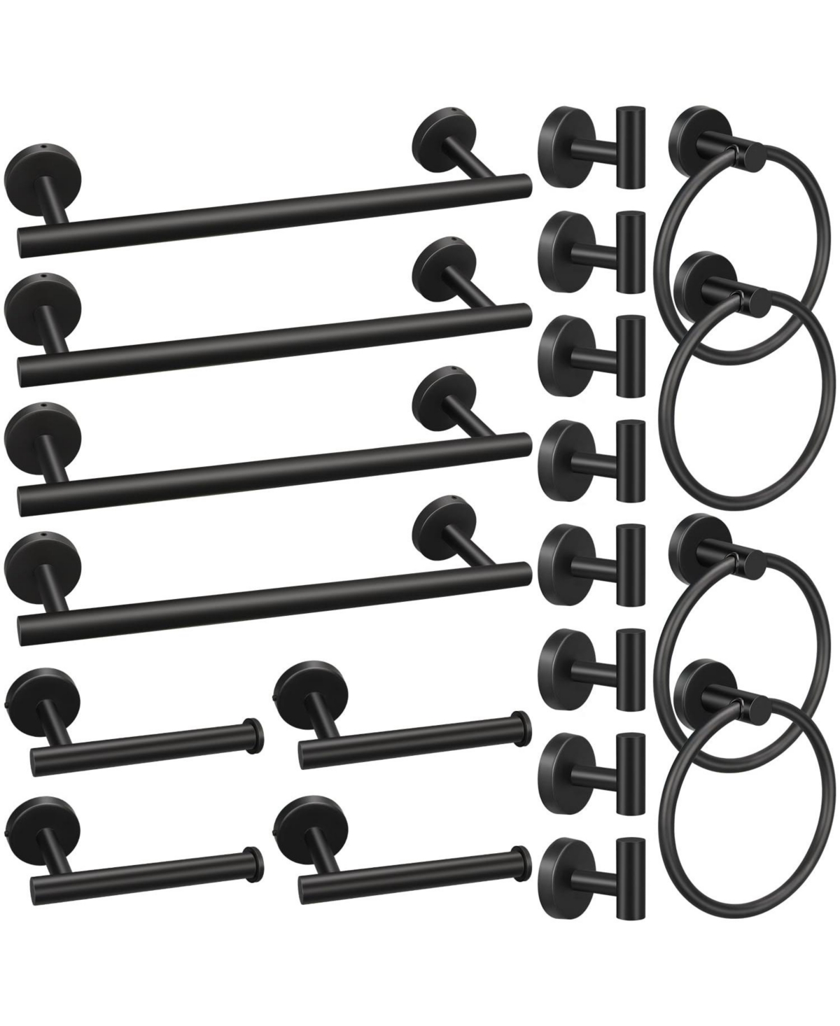 Cyqbd 20pieces 16" Bathroom Hardware Set Hand Towel Bar Toilet Paper Holder Ring Robe Hook