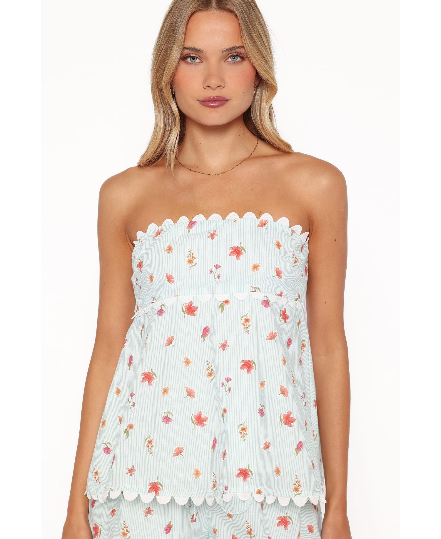 Women's Kyle Strapless High-Waisted Cotton Top and Shorts, 2-Piece Set