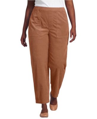 Women's Corduroy High Rise Pull On Utility Barrel Leg Pants