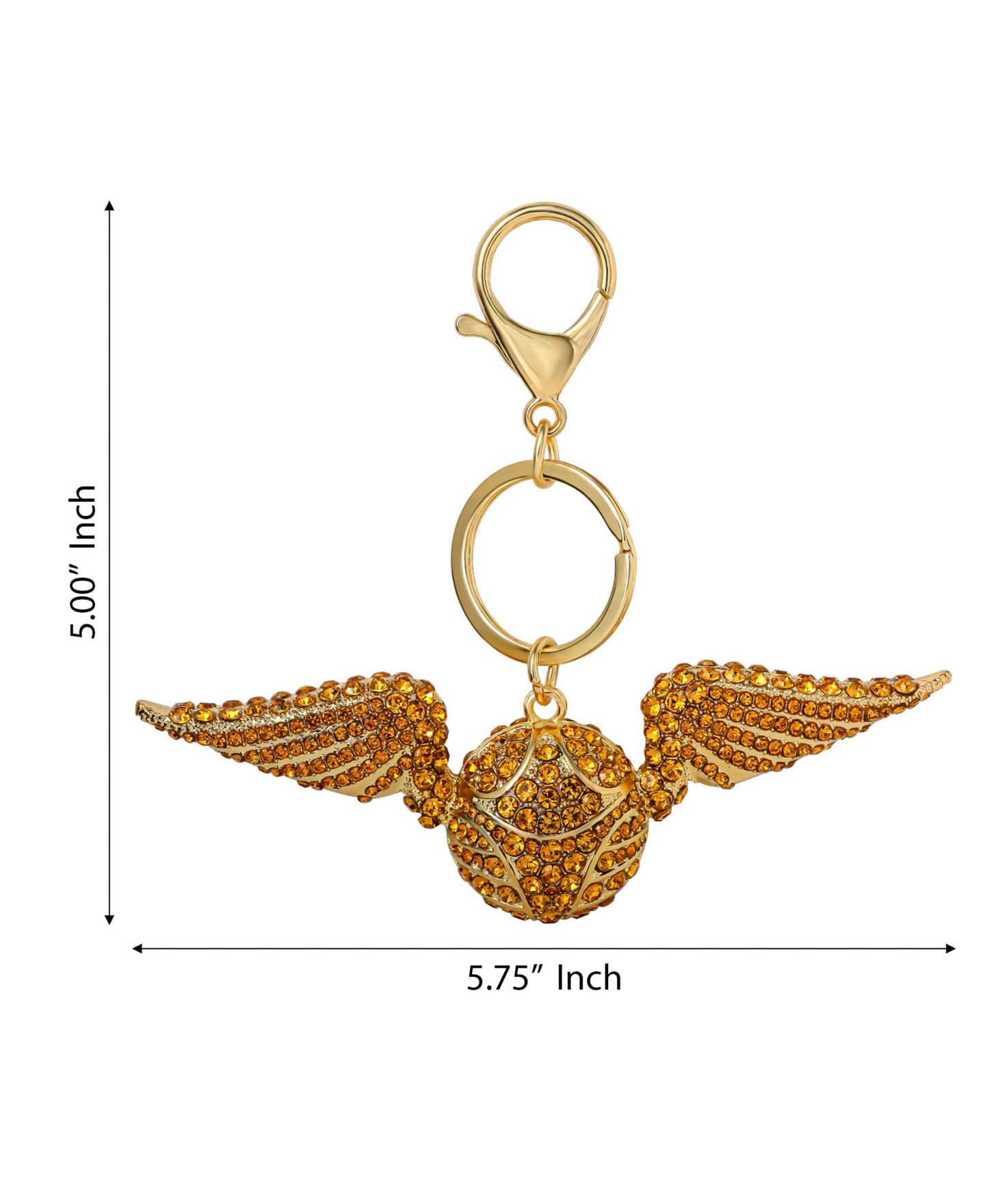 Женский брелок Harry Potter Golden Snitch Keychain Bag Charm Pave Crystal Official License, цвет: Золотой — фото 5