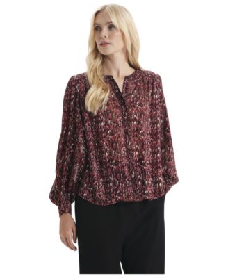 Women's Lia Printed Long-Sleeve Chiffon Blouse