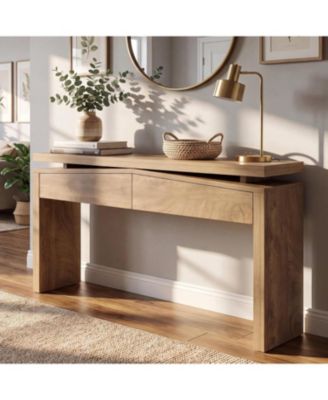59 Console Table with Drawers Modern Sofa Table Behind Couch