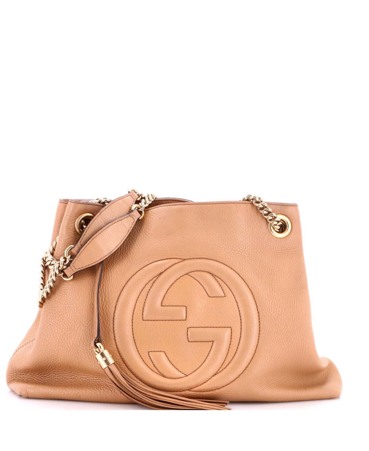 Pre-Owned Gucci Medium Soho Chain Strap Shoulder Bag Leather - Natural
