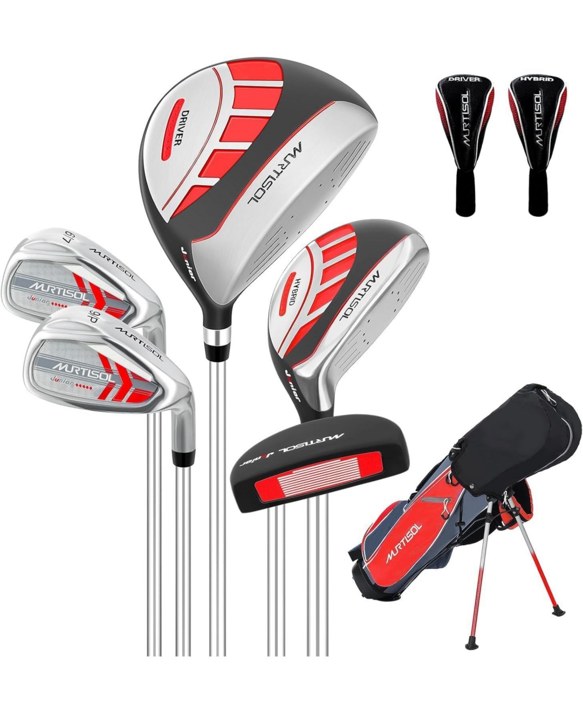 Hikeen 6-Piece Junior Golf Club Set, Right-Handed Clubs with Stand Bag