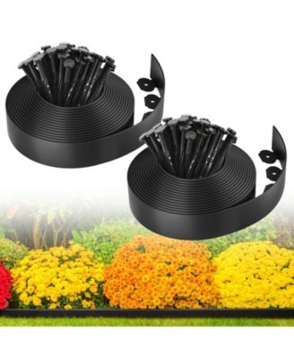 Plastic Garden Edging Border 66ft 2in 100 Stakes Flexible Tool free