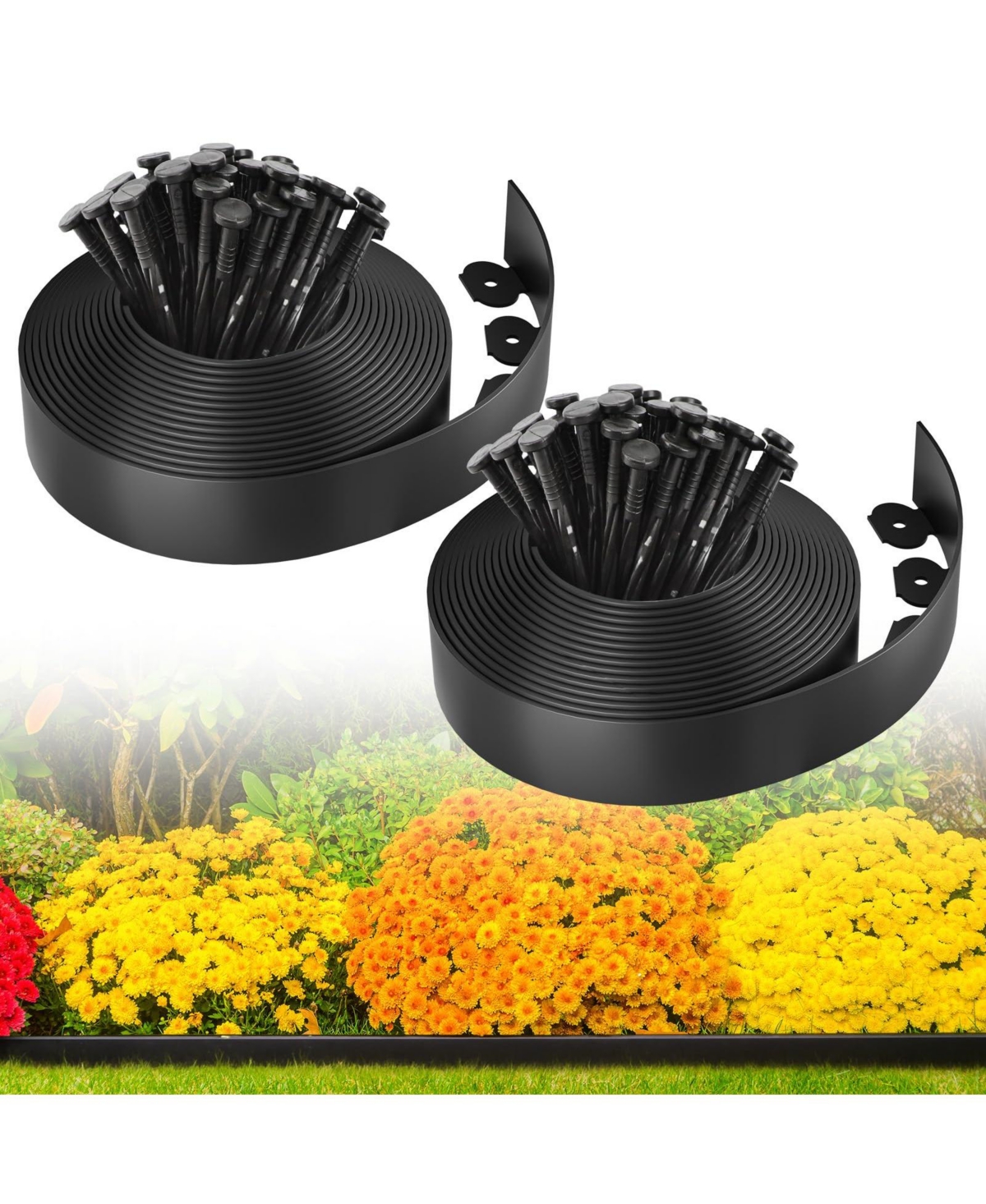 Aofar Plastic Garden Edging Border 66ft 2in 100 Stakes Flexible Tool free