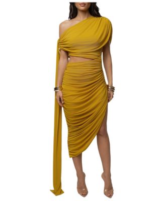 Women's Aris One-Shoulder Asymmetric Cutout Midi Dress