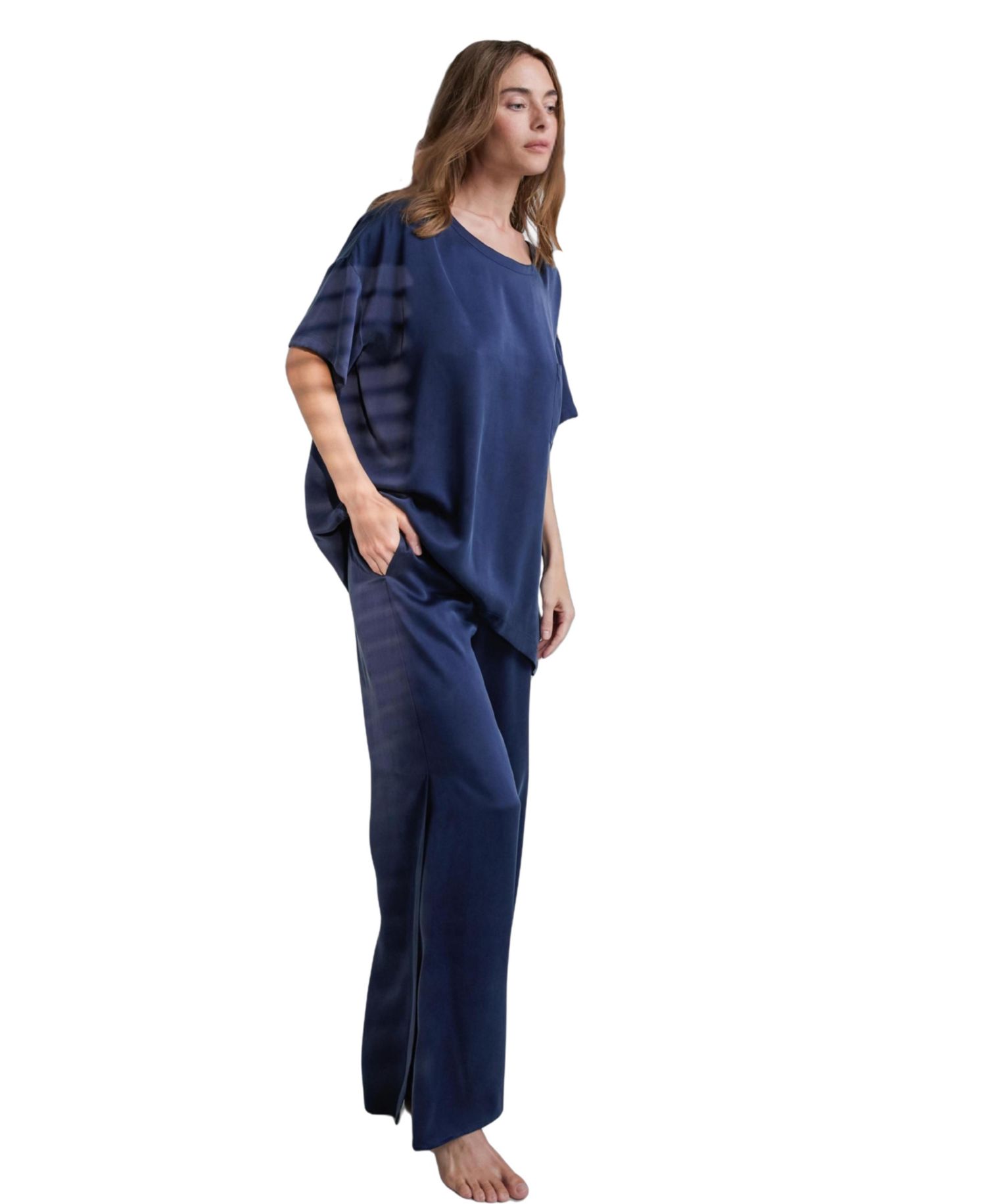 Women's Short-Sleeve Oversized Tee and Pants, 2-Piece Set