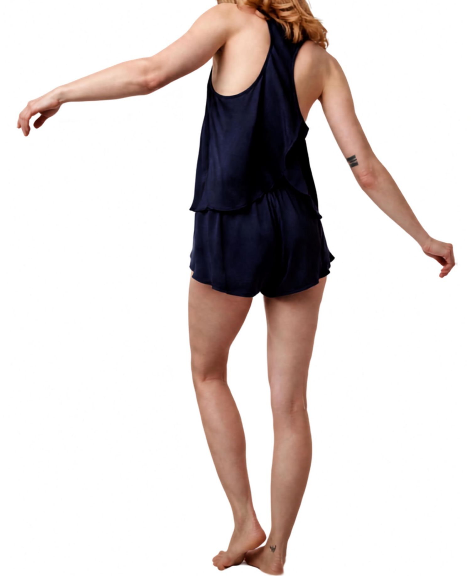 Women's Tulip Back Washable Silk Tank and Shorts, 2-Piece Pajama Set