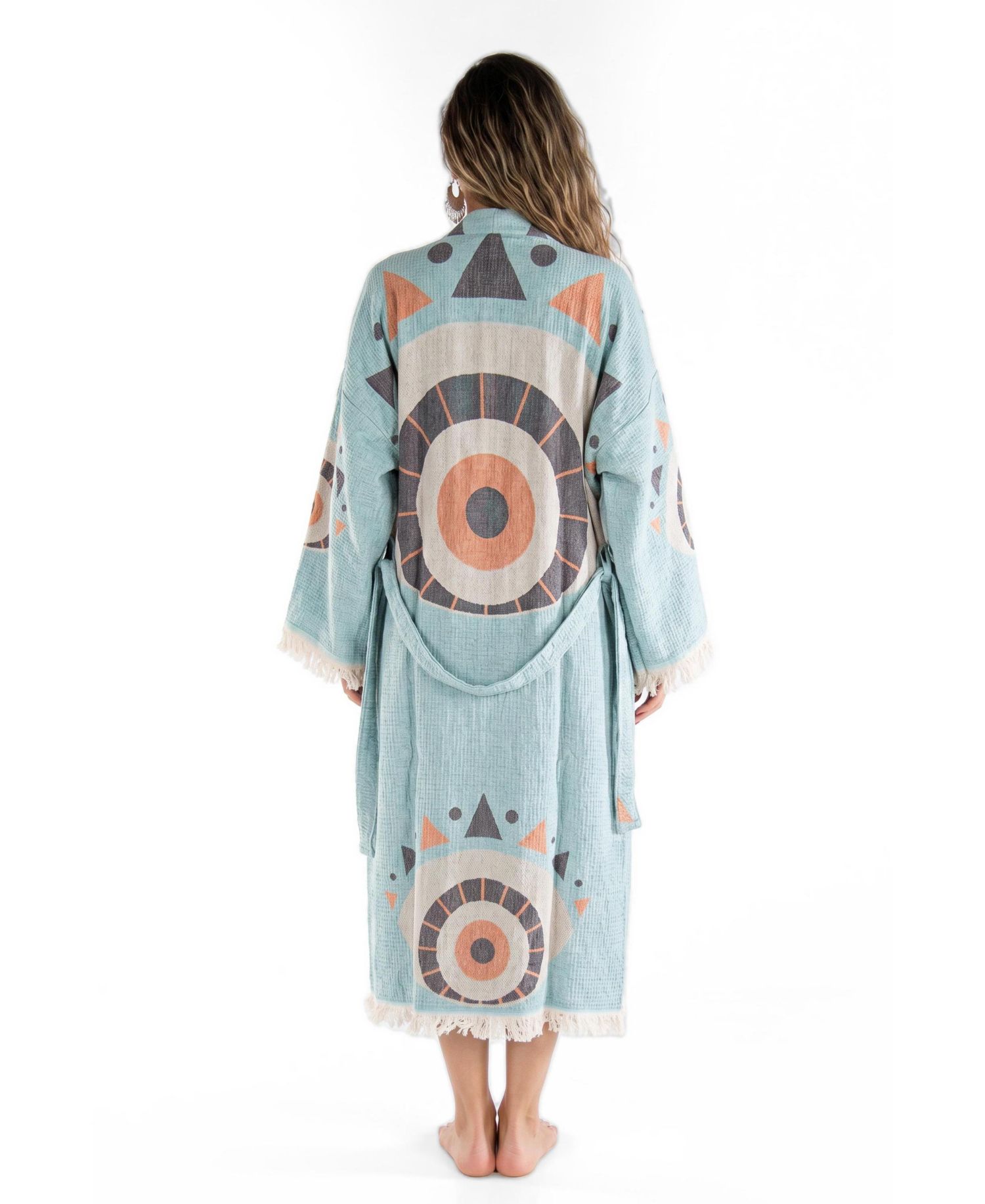 Women's Saphira Handwoven Jacquard V-Neck Cover-Up Robe