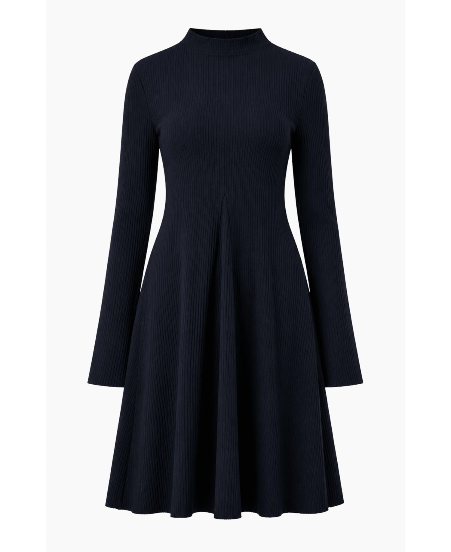 Women's Boat-Neck Long Sleeve A-Line Dress