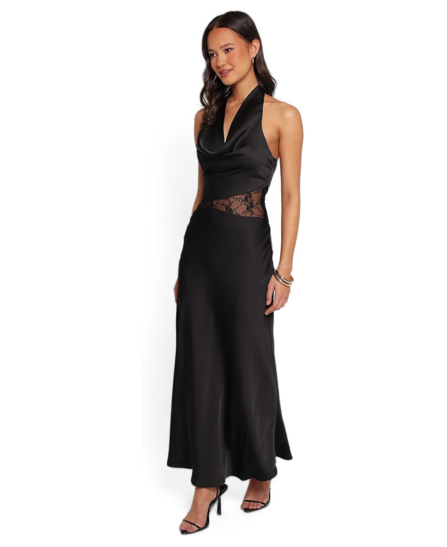 Женское платье Petal and Pup Jameela Halter Maxi Lace, цвет: Чёрный — фото 1