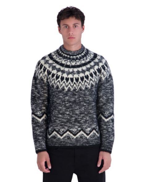 Мужской свитер KARL LAGERFELD PARIS Fair Isle, цвет: Чёрный / Белый