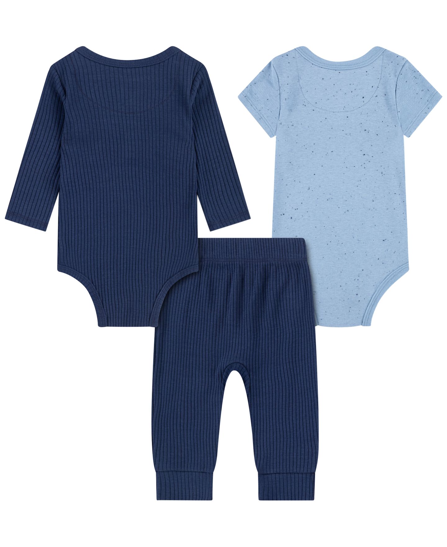 Комплект Nike Readyset Ribbed Bodysuits and Pants, 3-Piece Set для мальчиков-малышей, цвет: Полуночный тёмно-синий — фото 2