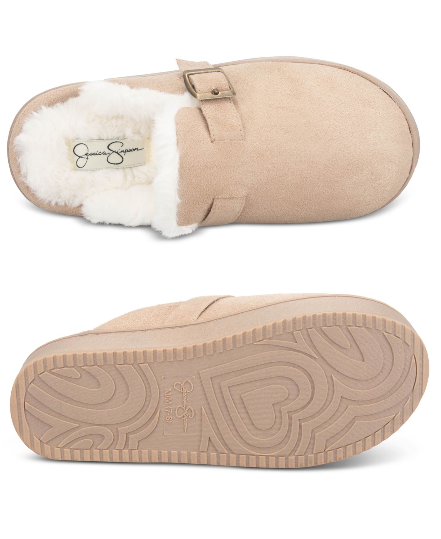 Женские сабо Jessica Simpson Microsuede Platform Clog Slippers, цвет: Песочный — фото 6