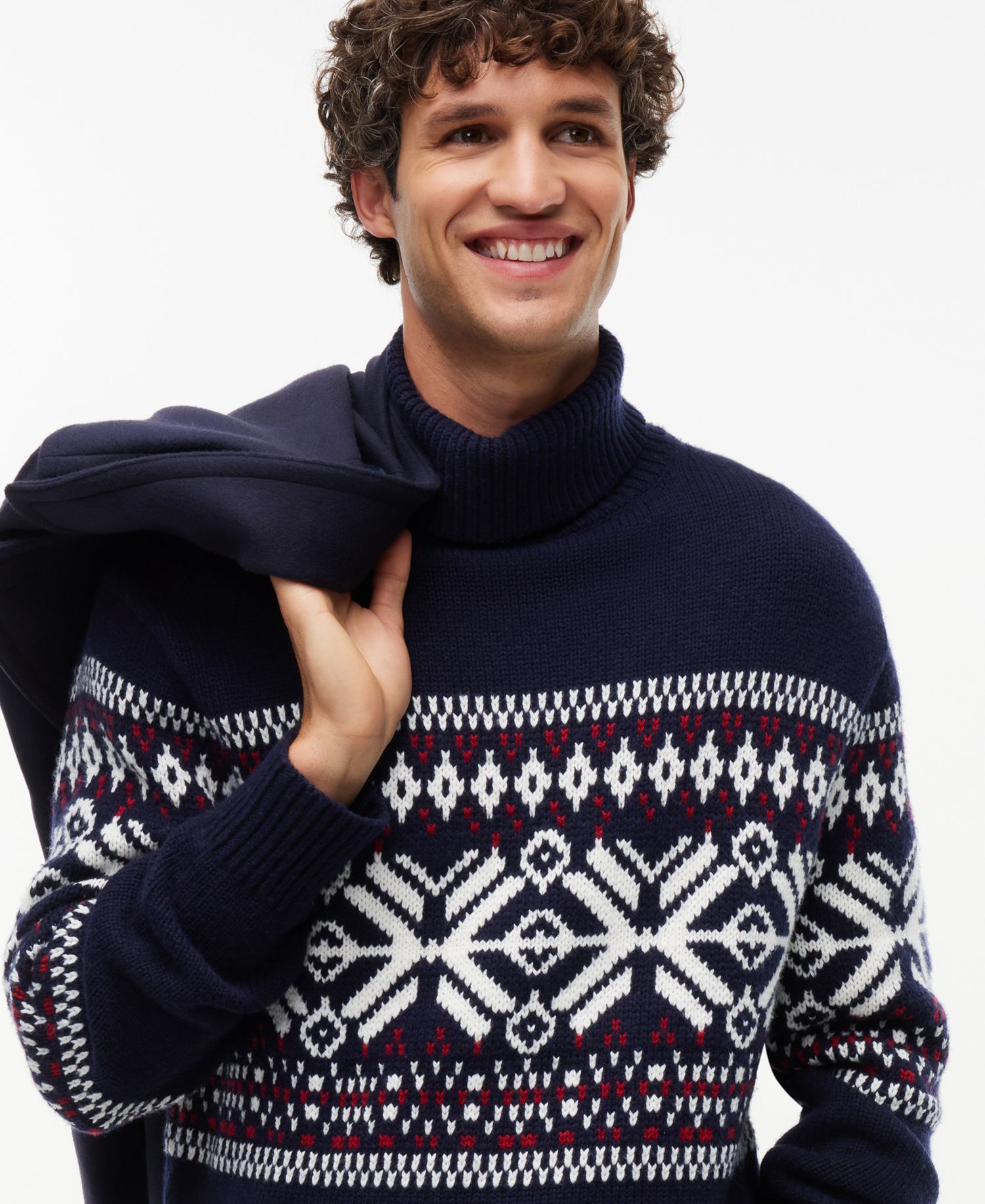 Men's Fair Isle Wool-Blend Roll Neck Sweater