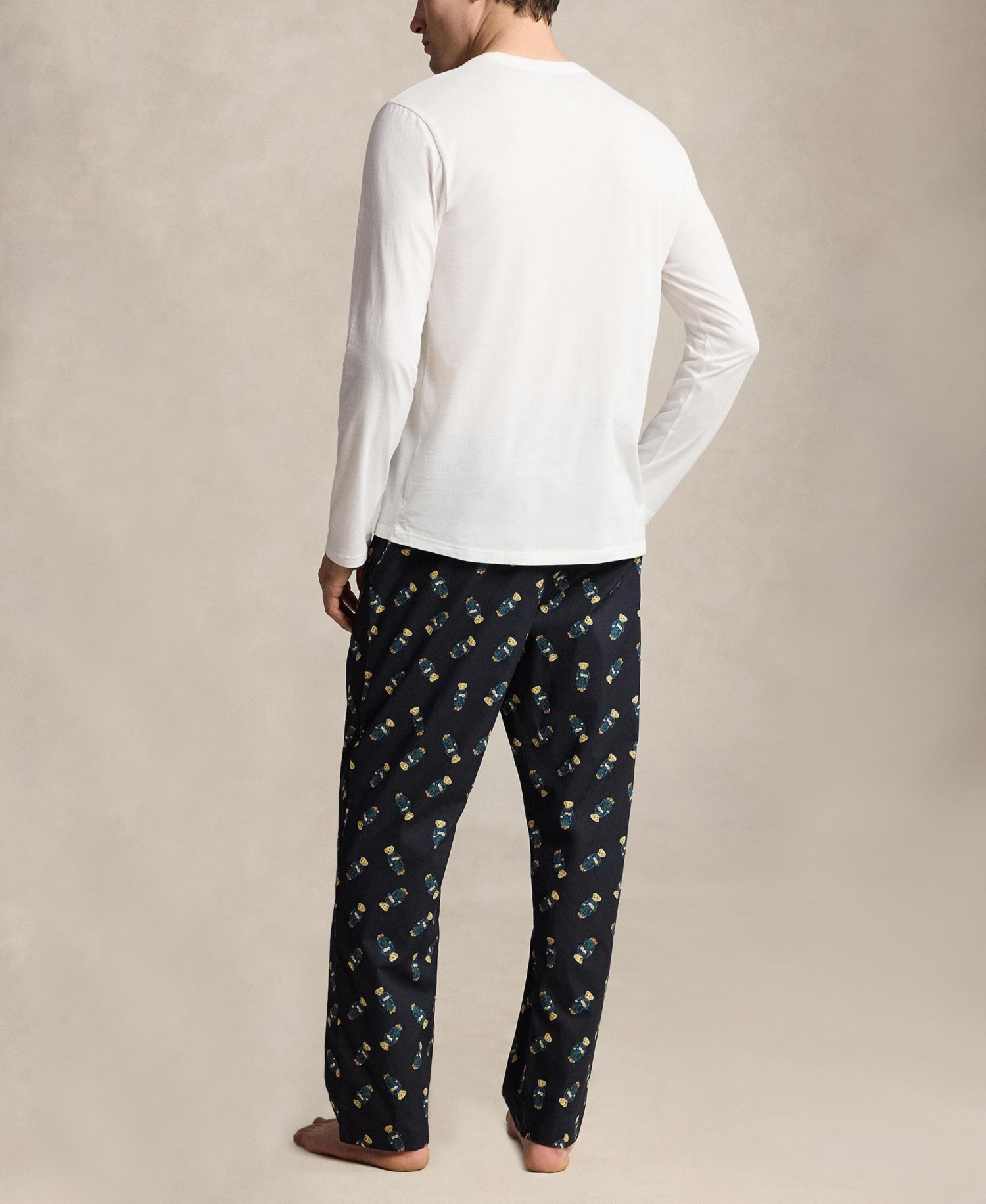 Men's Polo Bear Long-Sleeve Top and Pants, 2-Piece Set