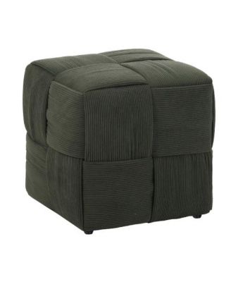 Square Corduroy Ottoman Footrest, 300 LBS Sturdy Wood Frame No-Assembly Multiuse Sofa Stool