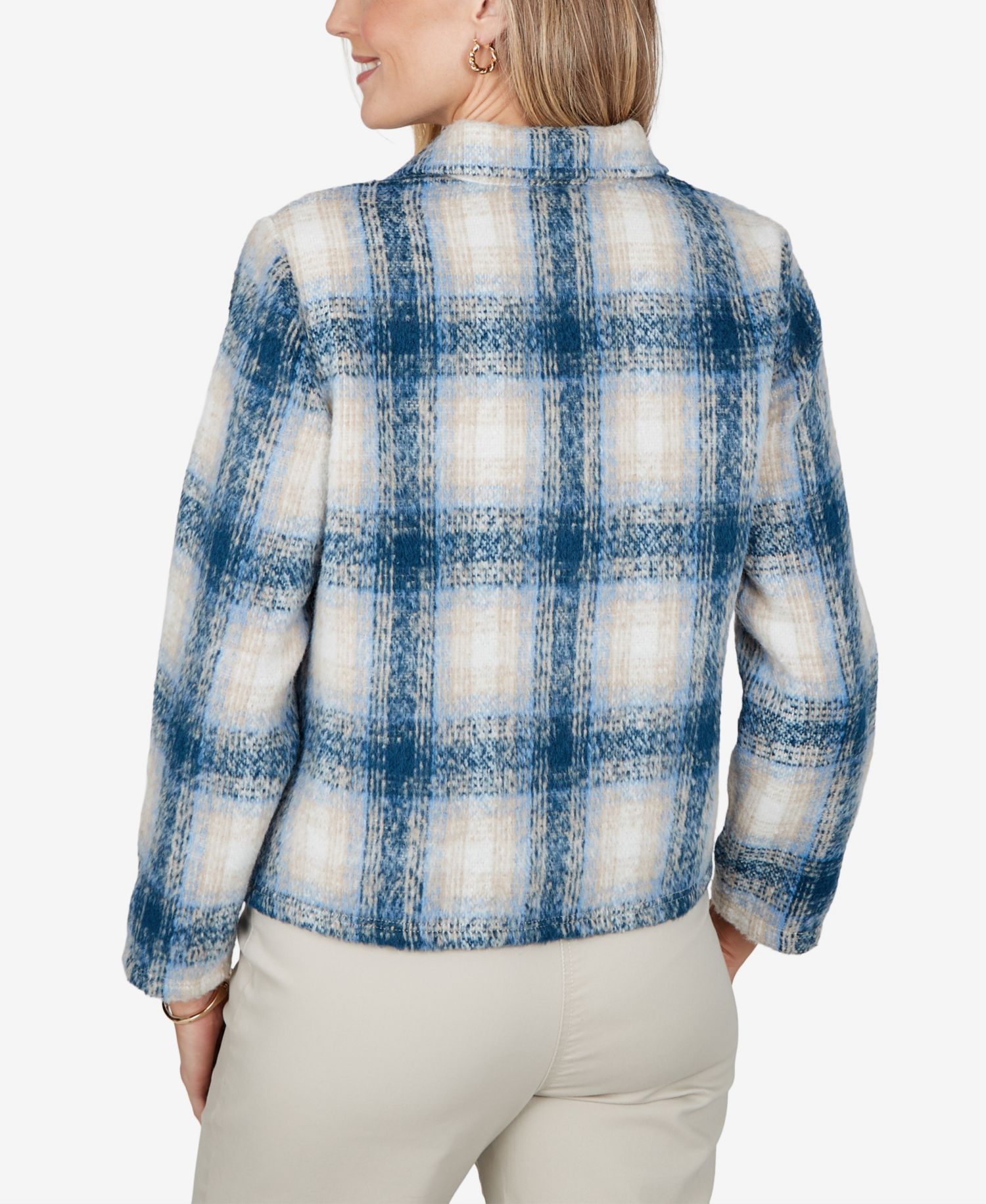 Petite Plaid Zip-Up Jacket