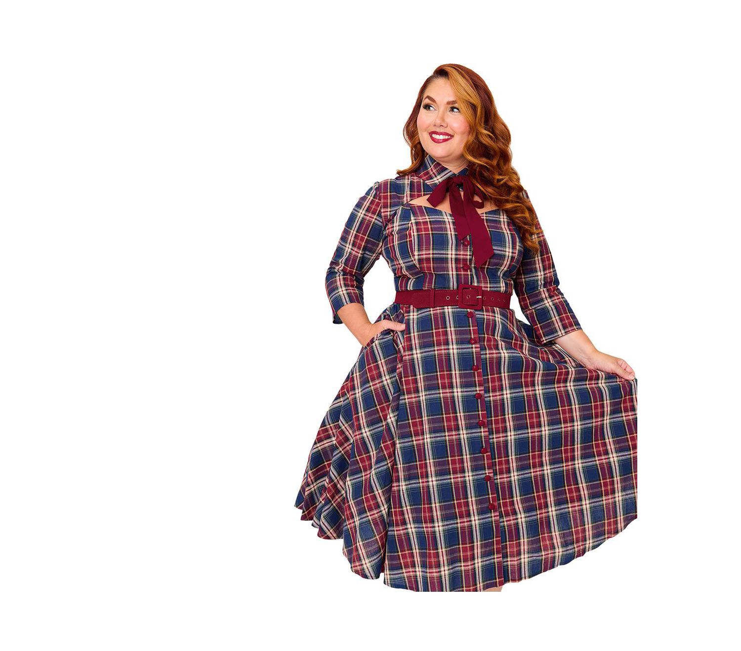 Plus Size Sweetheart Neck Swing Dress