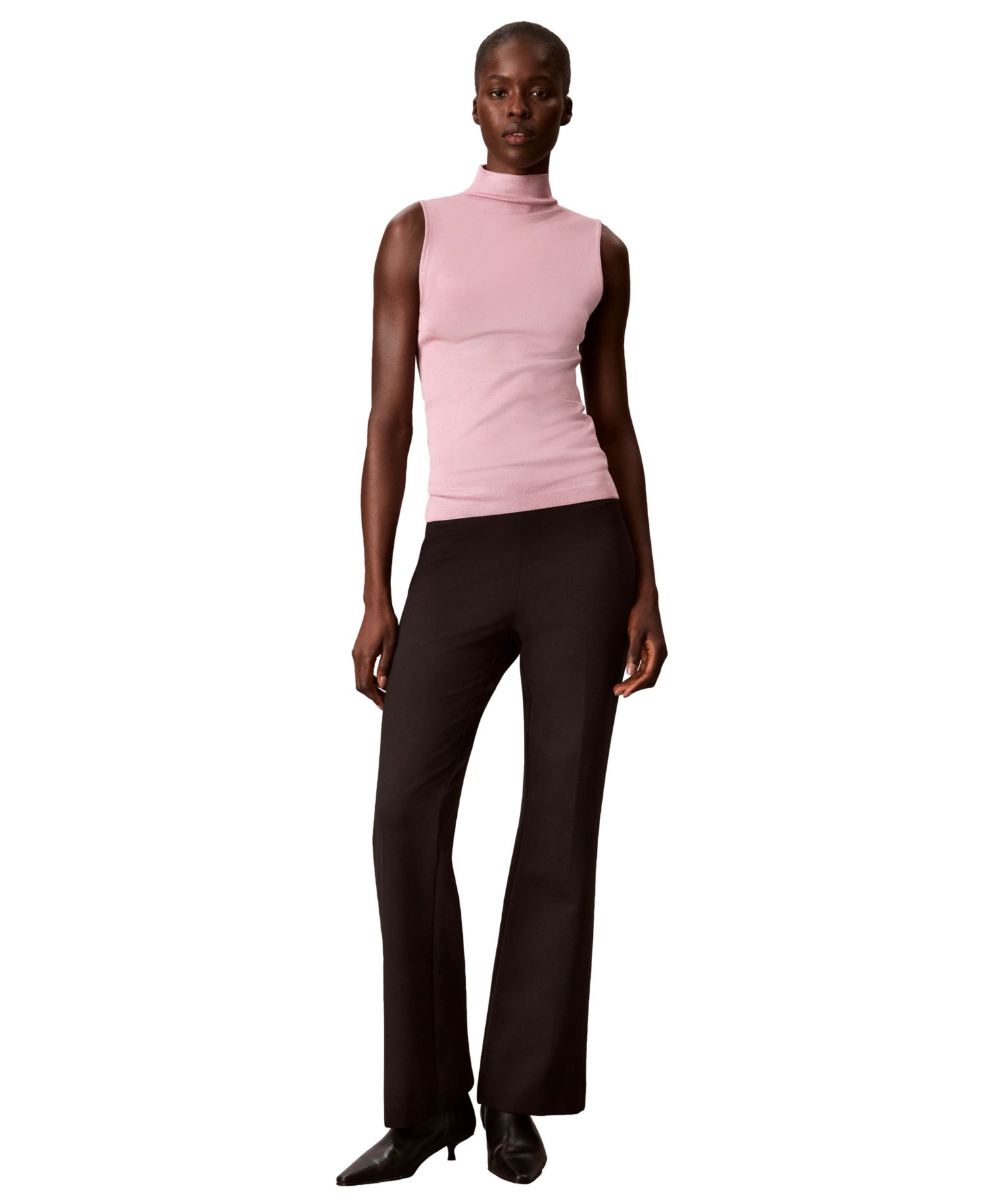 Women's Cutaway Mock Neck Knit Tank