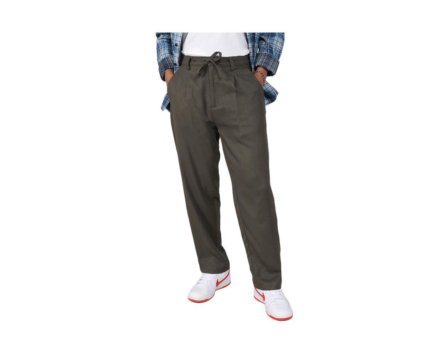 Men's Pleated Drawstring Trousers