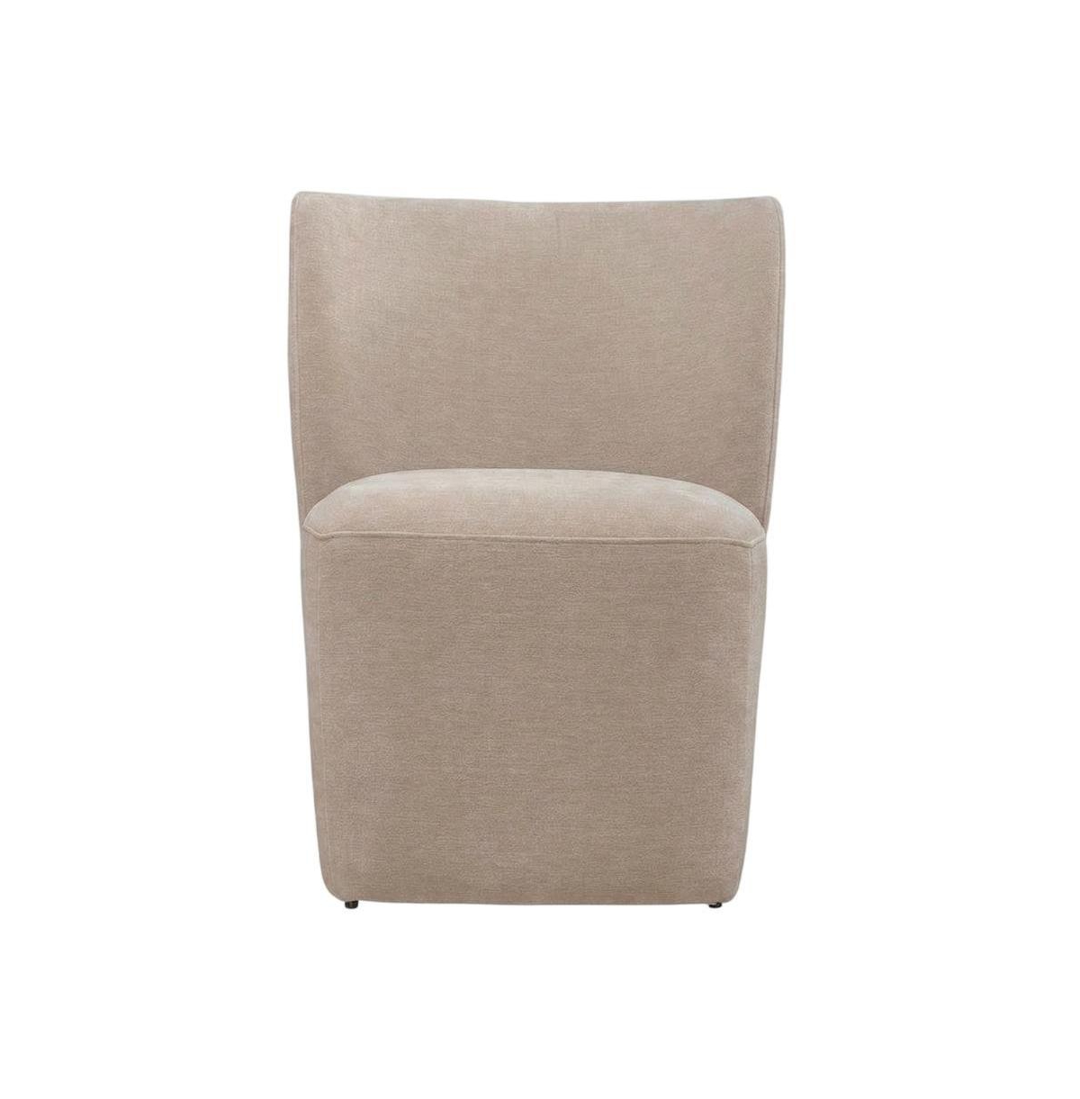 Starlight Canyon Home Solid Wood Upholstered Accent Dining Chair with Castors, Eclectic Style, Rounded Back Wicker