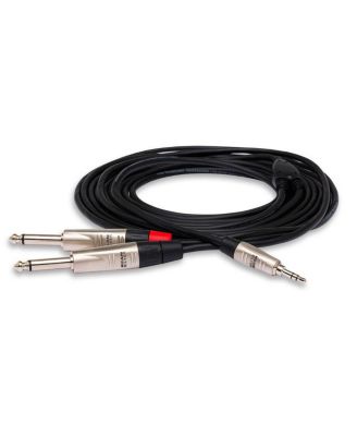 Pro Stereo Breakout REAN 3.5mm TRS to Dual 1/4" TS Cable 6 ft.