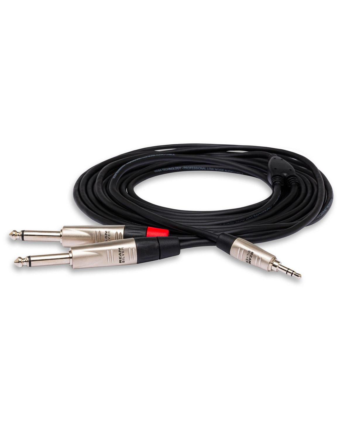 Hosa Technology Pro Stereo Breakout Rean 3.5mm Trs to Dual 1/4" Ts Cable 6 ft.