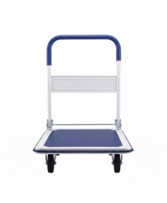 4-Wheel Folding Platform Hand Truck with Collapsible Bed