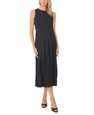 Women's Jewel Neck Panelled A-Line Maxi Dress