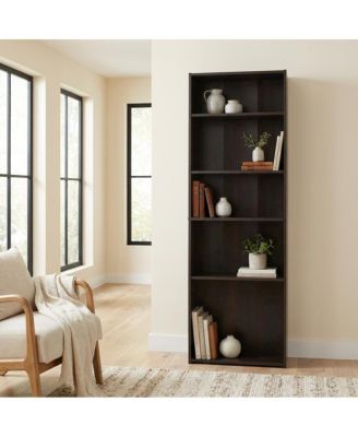 Cinnamon Cherry Finish Bookcase with Rectangular Shape and Warm Lifestyle Appeal