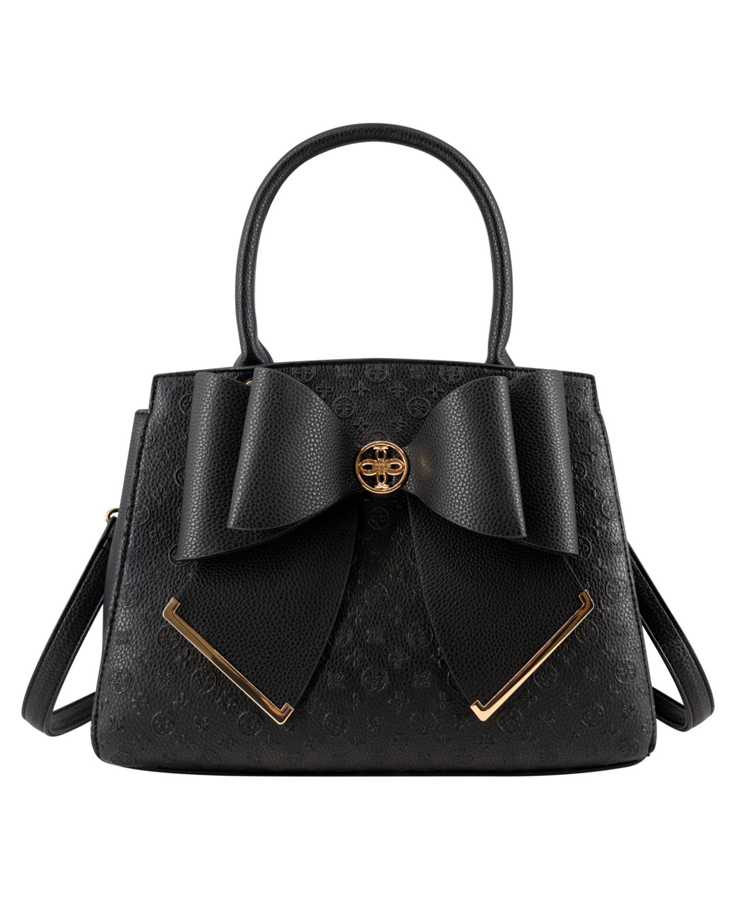 Женская сумка LIKE DREAMS Royal Bow Gold-Tone Medium Satchel Handbag, цвет: Чёрный — фото 1