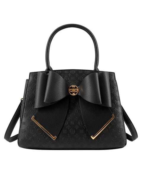 Женская сумка LIKE DREAMS Royal Bow Gold-Tone Medium Satchel Handbag, цвет: Чёрный
