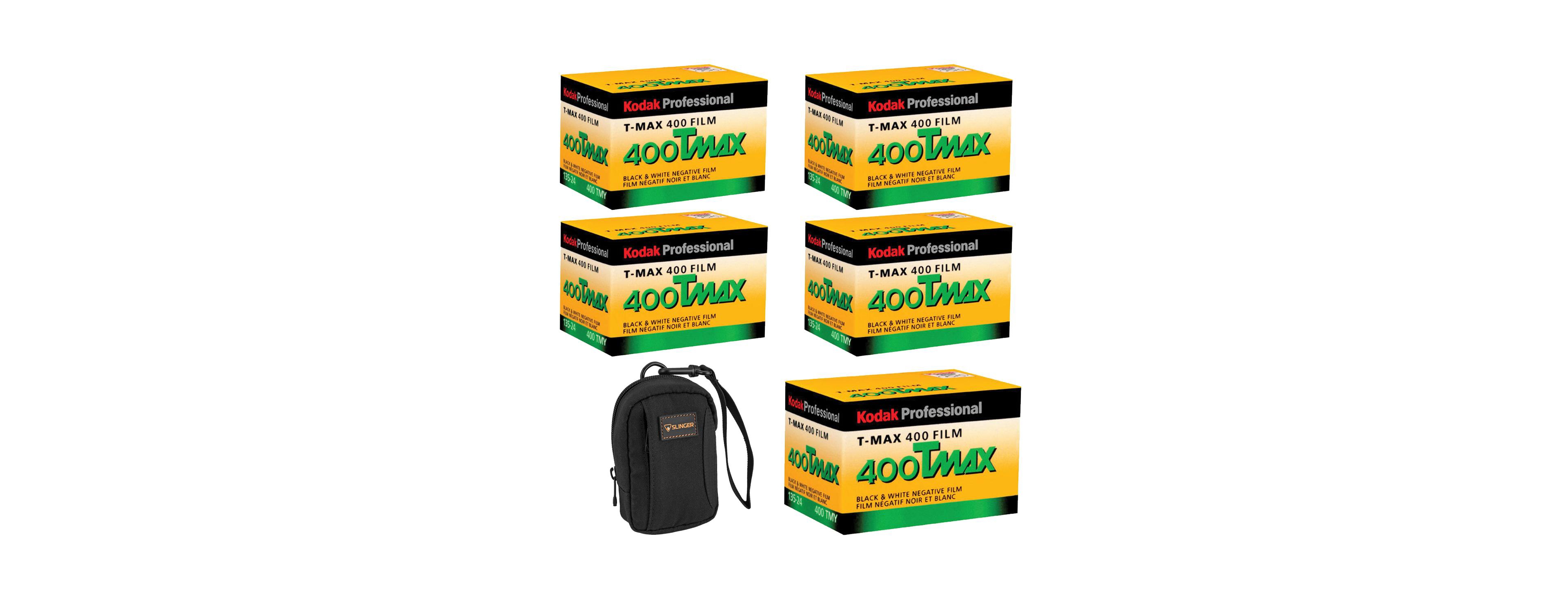 Kodak T-Max 400 Tmy 35mm Bw Negative Film, 24 Exposure,5-Pack Camera Bag