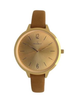 Women's 38mm Tan Watch Minimalist Skinny 11mm Strap Watch