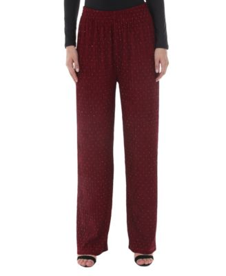 Women's Straight-Leg High-Waisted Studded Pants