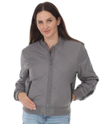 Women's Quilted Zip-Front Bomber Jacket