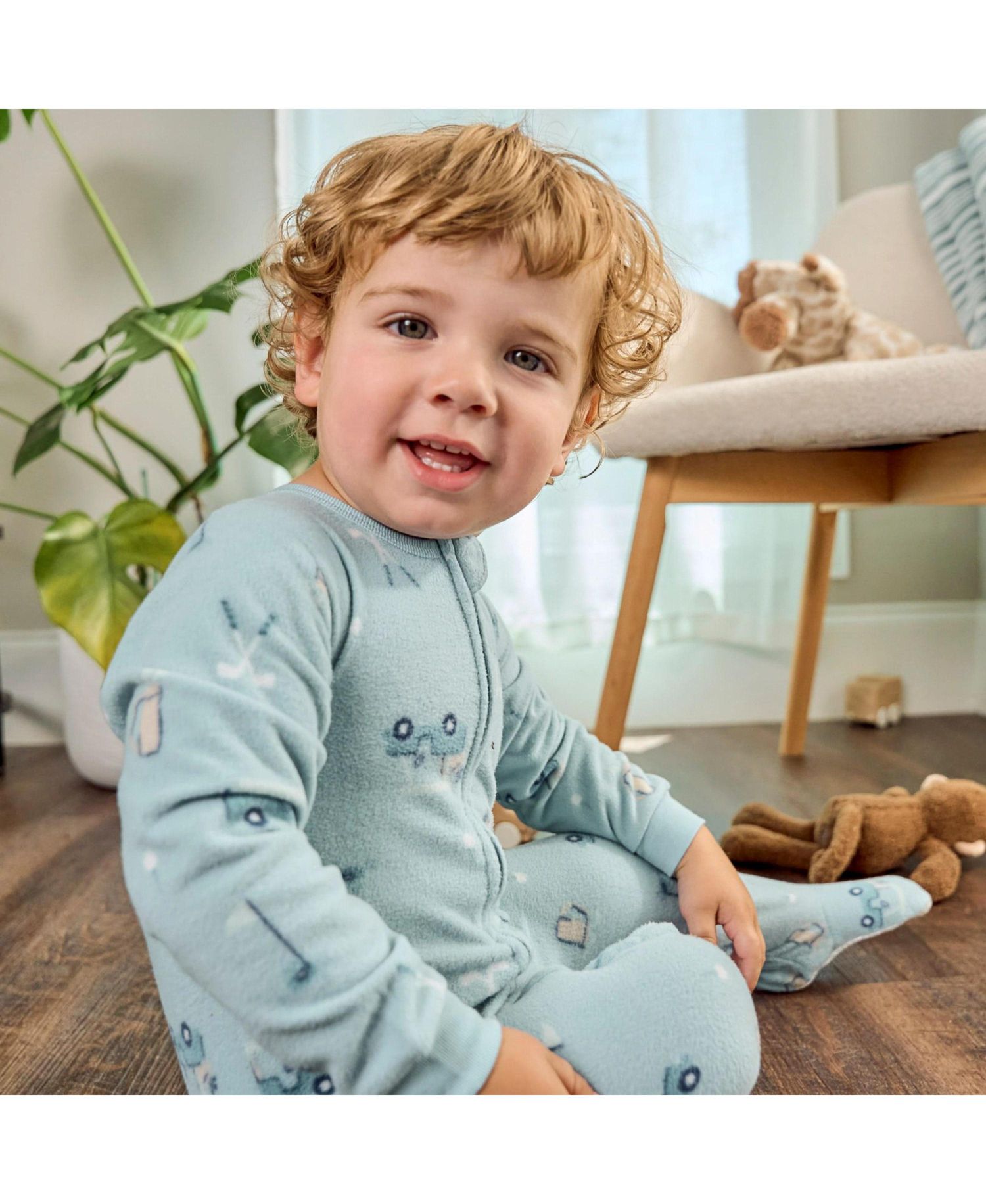 Baby -Pack Footless Fleece Pajamas