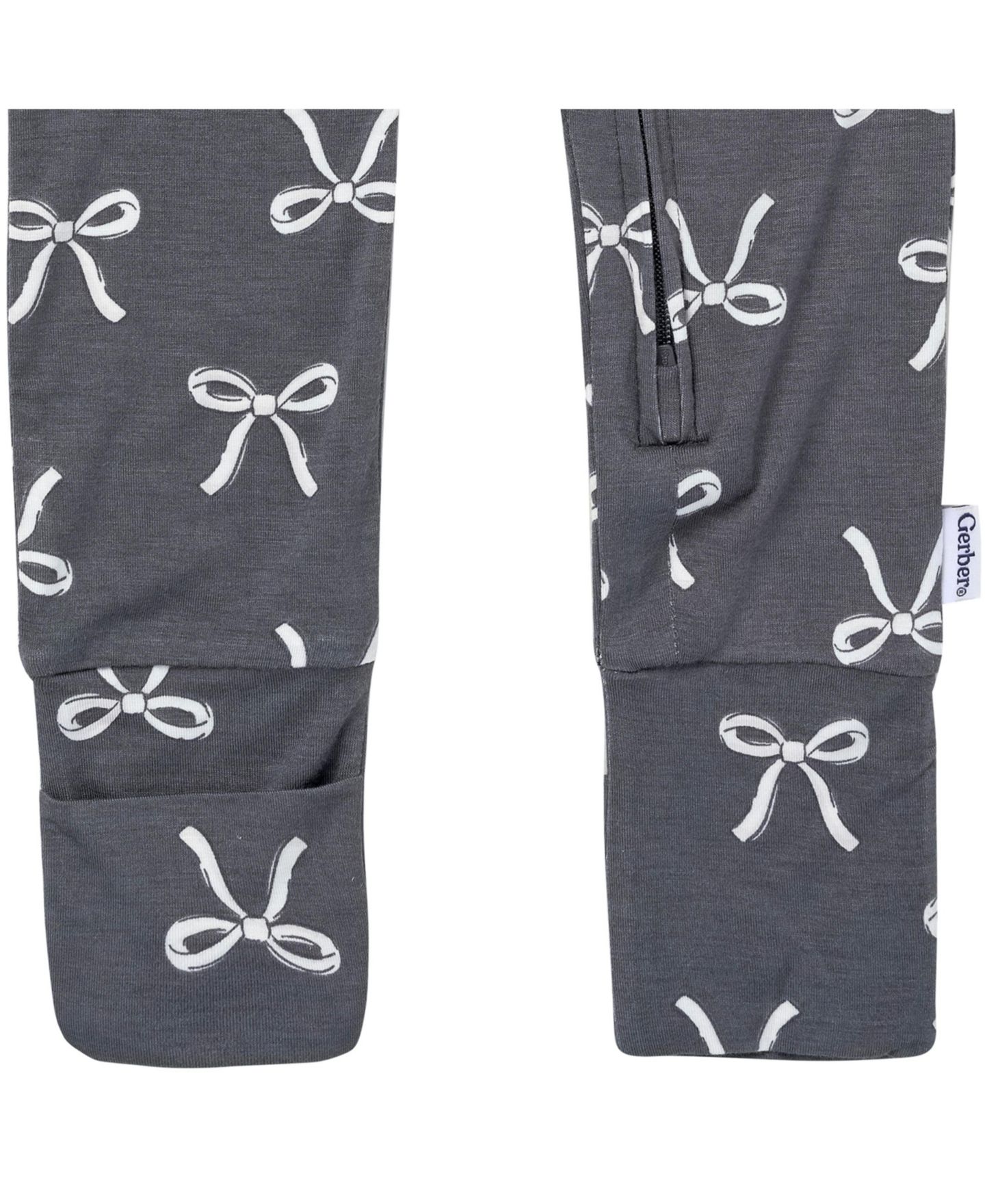 Пижама Footless для девочек, облегающий крой — Gerber, цвет: Bows — фото 3