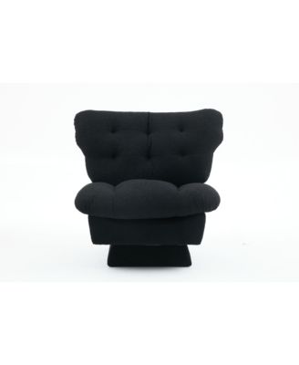 Swivel Decorative Chair-Quick Assembly, 300-pound Weight Capacity, Extra-Large Sturdy Base, 20.8-inch Cotton Seat Cushion