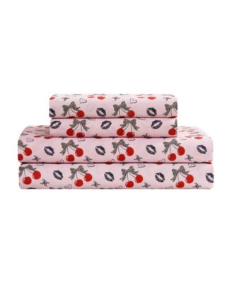 Printed Microfiber 4-Piece Sheet Set, Full