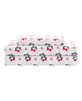 Printed Microfiber 3-Piece Sheet Set, Twin
