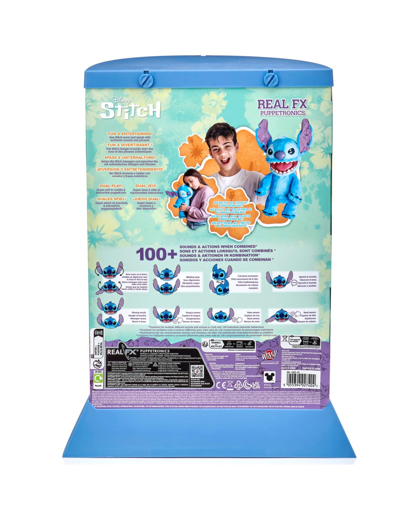 Детская мягкая игрушка WOW! STUFF Stitch 18" Interactive Puppetronic Plush, цвет: Синий — фото 6