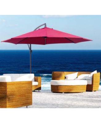 Patio Offset Umbrella with Base Cantilever Patio Umbrellas