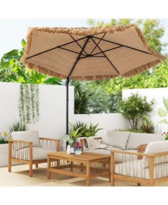  Cantilever Tiki Patio Umbrella Hawaiian Style Offset Hanging Umbrella